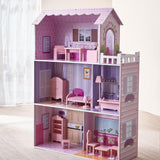 Casa delle bambole gigante Small World di Olivia, grande casa delle bambole in legno con mobili e accessori, casa delle bambole a 3 piani per bambini, casa delle bambole per bambole da 12 pollici, 3 anni + Naty Shop Dollhouses