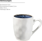 MÄSER 934092 Serie Frozen, Servizio da tavola in ceramica per 4 persone, Servizio combinato da 16 pezzi con forme organiche, Servizio tinto blu, Gres, Blu scuro