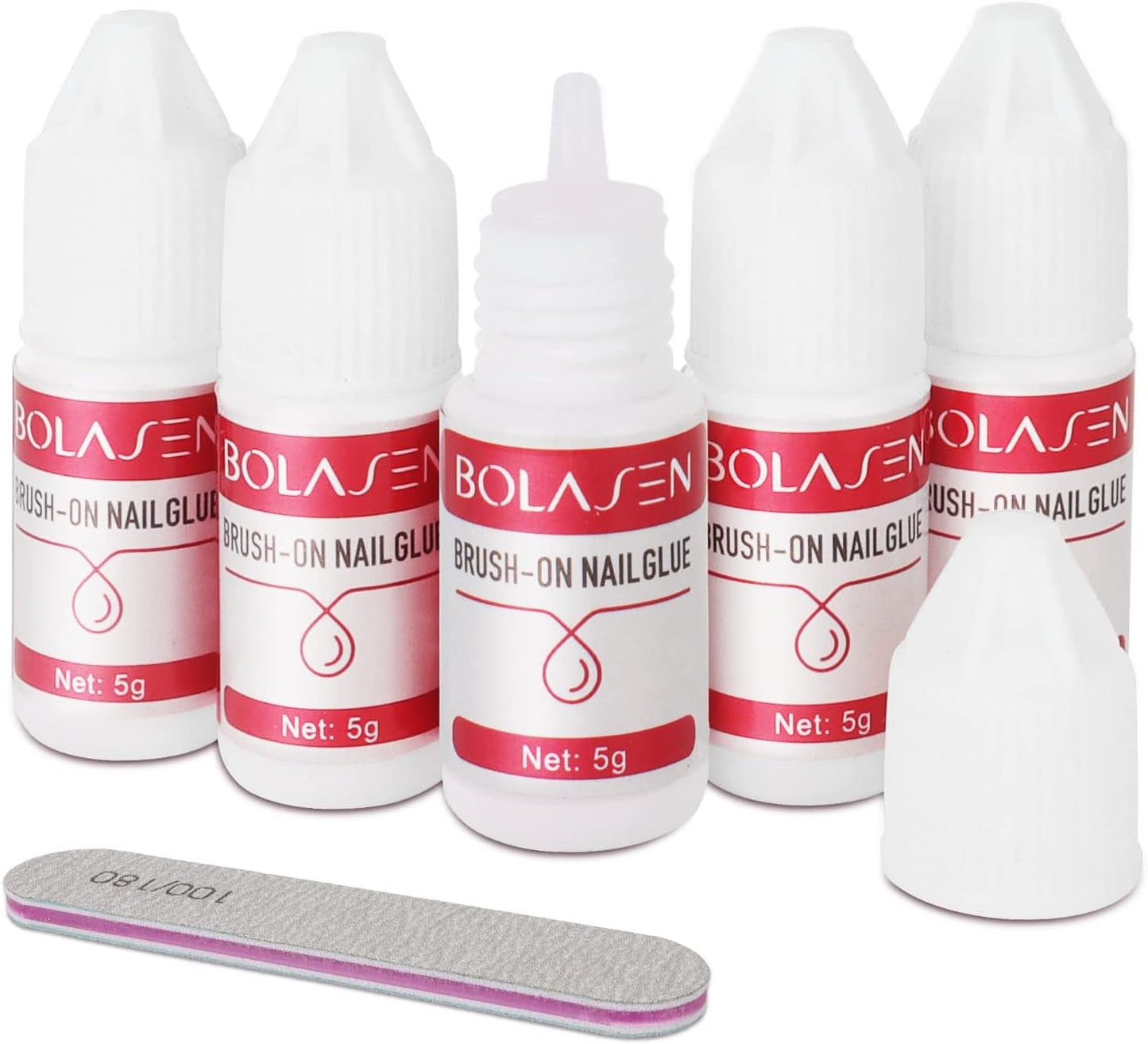 Colla per punte per unghie, Colla per unghie BOLASEN extra forte, 4 pezzi Colla per unghie screpolate, Colla per unghie, Colla per unghie artificiale extra forte, Colla per unghie - 4 * 7 ml