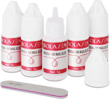 Colla per punte per unghie, Colla per unghie BOLASEN extra forte, 4 pezzi Colla per unghie screpolate, Colla per unghie, Colla per unghie artificiale extra forte, Colla per unghie - 4 * 7 ml
