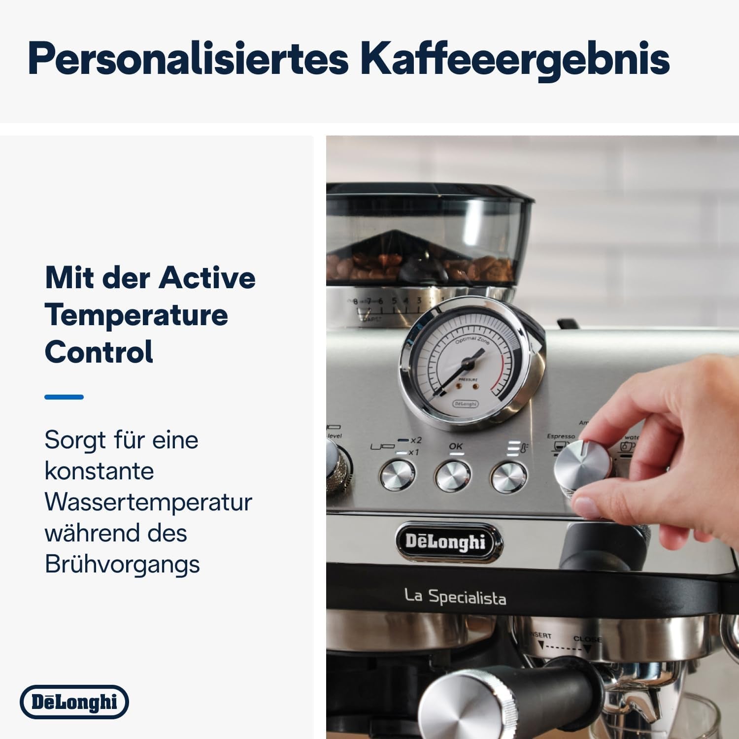 De'Longhi La Specialista Arte EC9155.MB macchina per caffè espresso portafiltro con macinacaffè, 8 impostazioni di macinatura, pressione 15 bar, 3 impostazioni di temperatura, montalatte, 1550 W, serbatoio da 1,7 litri, acciaio inossidabile/nero, incluso kit barista