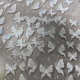 Aurora Muschel Schmetterling Nagelsticker Weiß Schmetterlinge Nail Sticker Gelee Relief Butterfly Nagelaufkleber Y2K Farfalle Nagel Sticker Nägel Nageldesign Nagel Zubehör Nail Art Stickers Nail art