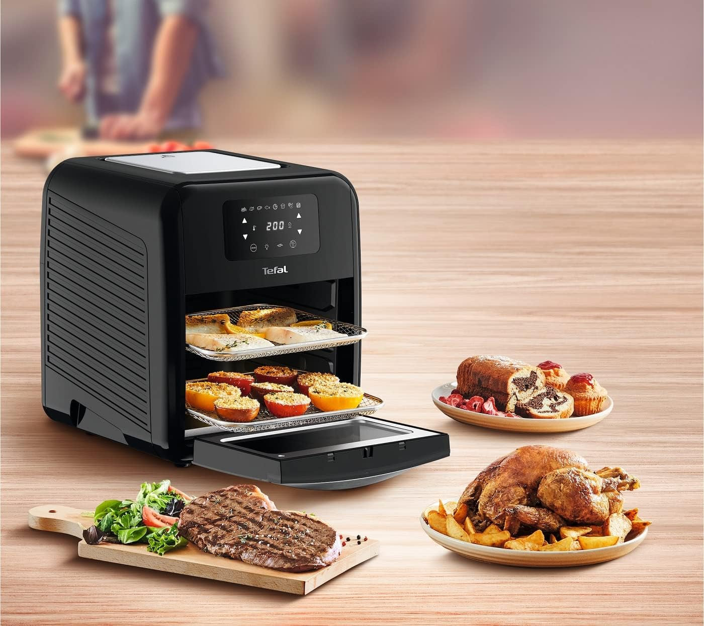 Tefal Easy Fry Oven & Grill Friggitrice ad aria calda 9 in 1, 11 L Per 6 porzioni, 7 accessori, 8 programmi, ricette online Elettrodomestici Naty Shop