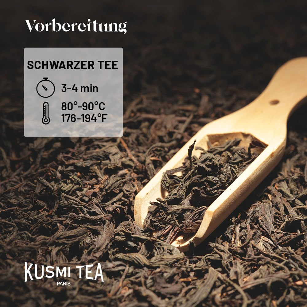 Kusmi Tea - Earl Grey Intense - Tè Nero Earl Grey Biologico con Bergamotto Forte e Limone Piccante - Tè Sfuso - Scatola di Metallo da 100g - Quantità per circa 50 tazze
