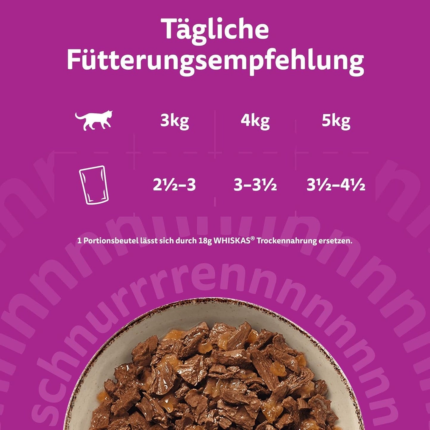 WHISKAS PURE DELIGHT Alimento umido in gelatina 24 x 85g Ragù Classico (4 confezioni) 48 buste porzionate