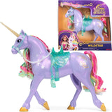 Wildstar Unicorn di Unicorn Academy - Unicorno originale Sophia alto 28 cm della serie Netflix con vera criniera e coda, briglie, sella e spazzola rimovibili, dai 4 anni in su