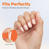 Modelones Nail Tips 216 pezzi - Set di punte per unghie a copertura totale, Set di punte in gel morbido, Punte per unghie in resina PMMA pre-lucidatura, Colla fai-da-te su unghie artificiali, Mandorle corte XS