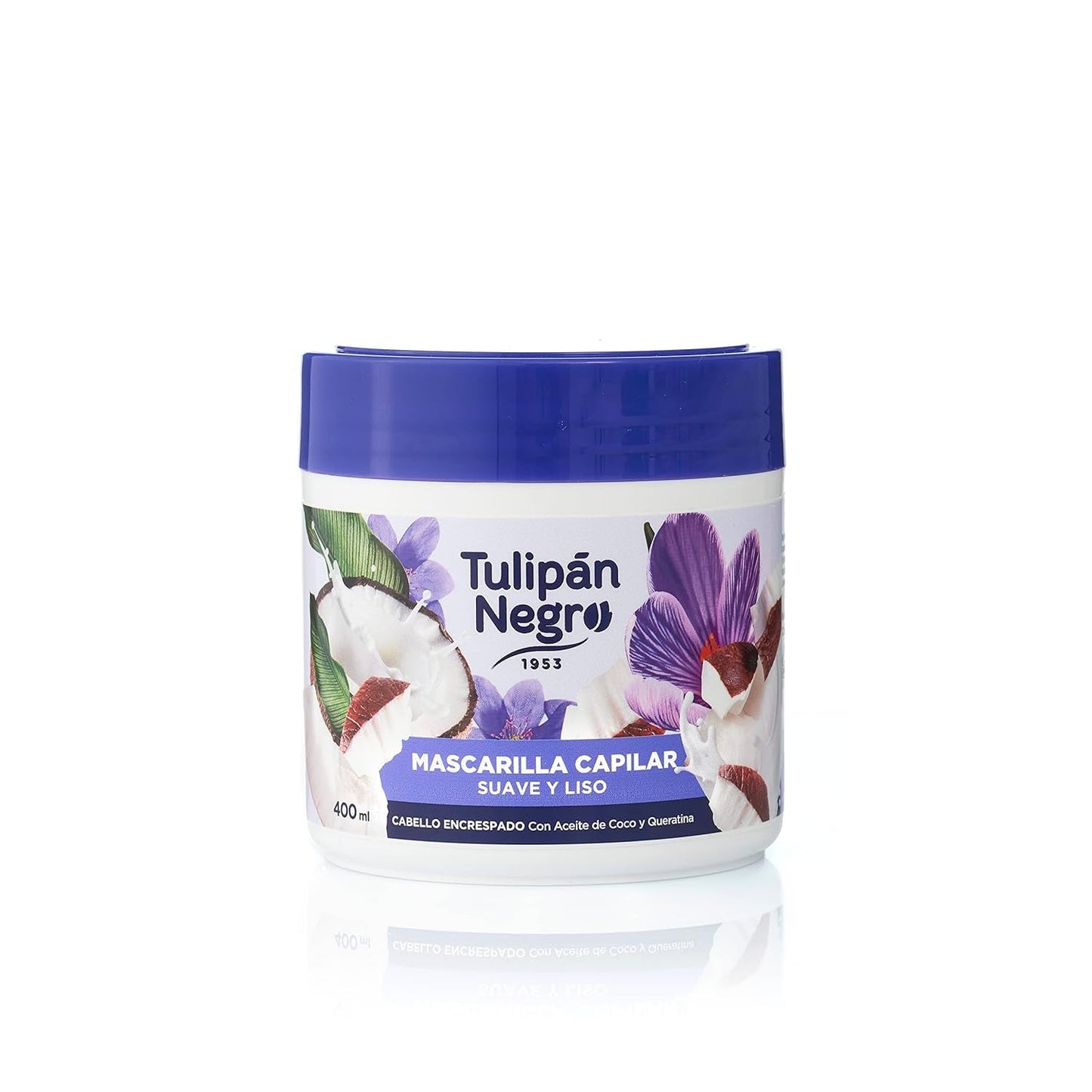 Maschera tulipano nero, morbida e liscia, maschera per capelli Naty Shop da 400 ml