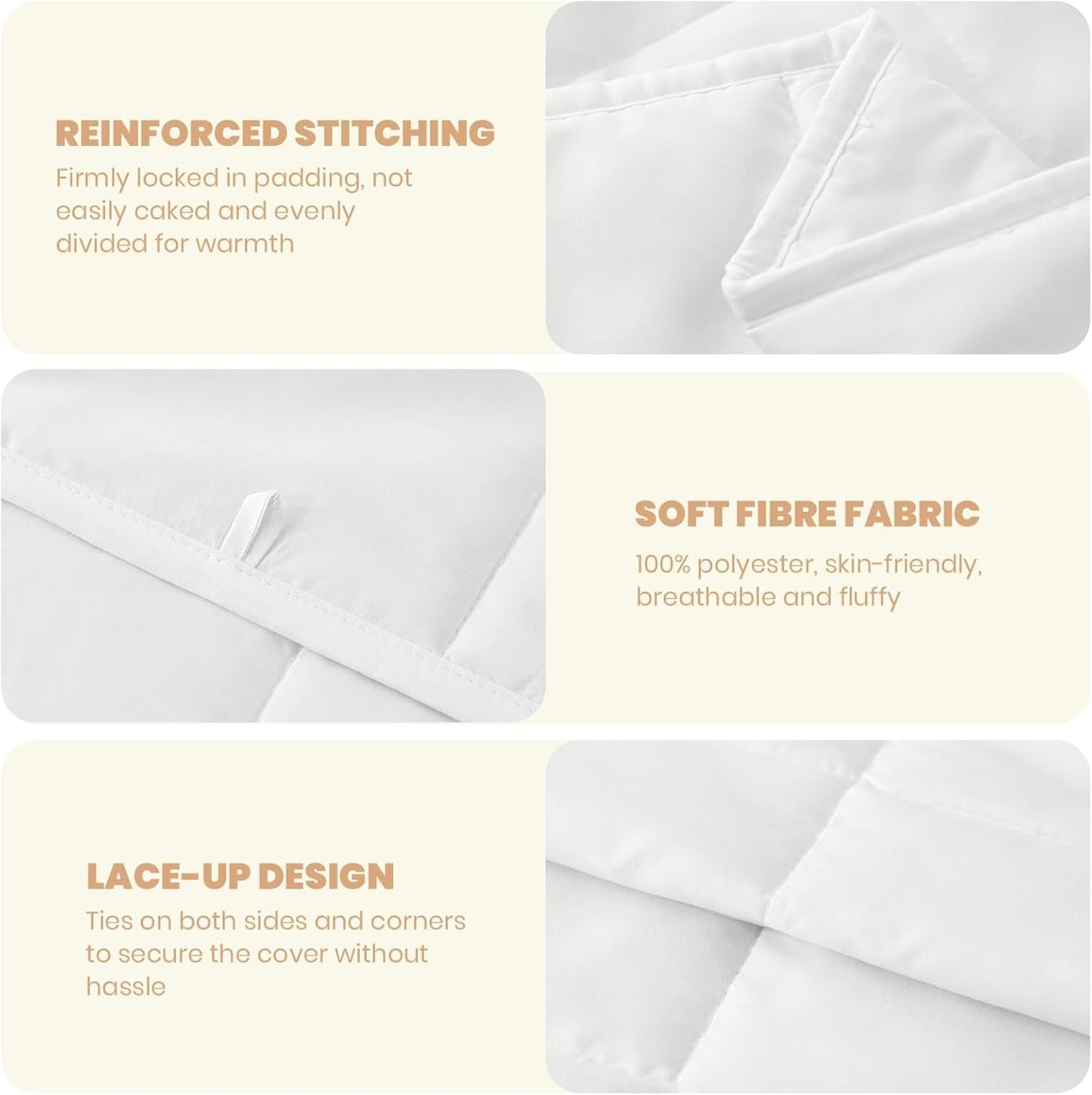 Good Nite Piumino Doppio, 4.5 Tog, Piumino Estivo, Piumino Doppio, Bianco, Trapunta, Poliestere, Morbido E Leggero E Lavabile In Lavatrice Con Fasce Angolari (Letto Matrimoniale 200 X 200 Cm) Coperte e Trapunte Naty Shop
