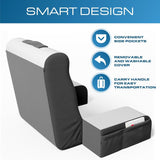 Cuscino per lettura a cuneo, Cuscino per schienale letto, Cuscino per braccioli per TV, Libri, Giochi, Camera da letto, Supporto per la schiena (Grigio/Bianco, Standard)
