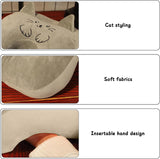 Cuscino per Dormire da Ufficio in Memory Cotton Simpatico Cuscino per le Orecchie Morbido Cuscino per Dormire Cuscino per Le Orecchie per Dormiente Laterale per Donne Ragazze Bambini (Gattino Grigio) Cuscini Ortopedici Cervicali Naty Shop