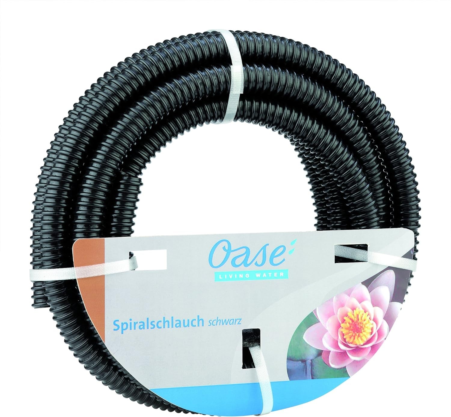 Oase Tubo a spirale 57529 (Ø 19 mm), 5 m - Tubo per laghetto di alta qualità per giardino e laghetto, tubo flessibile per l'acqua, utilizzabile come tubo di aspirazione, tubo per pompa, nero