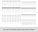 Karaca Focus Elegance, set posate 84 pezzi, 12 persone Kitchen Naty Shop