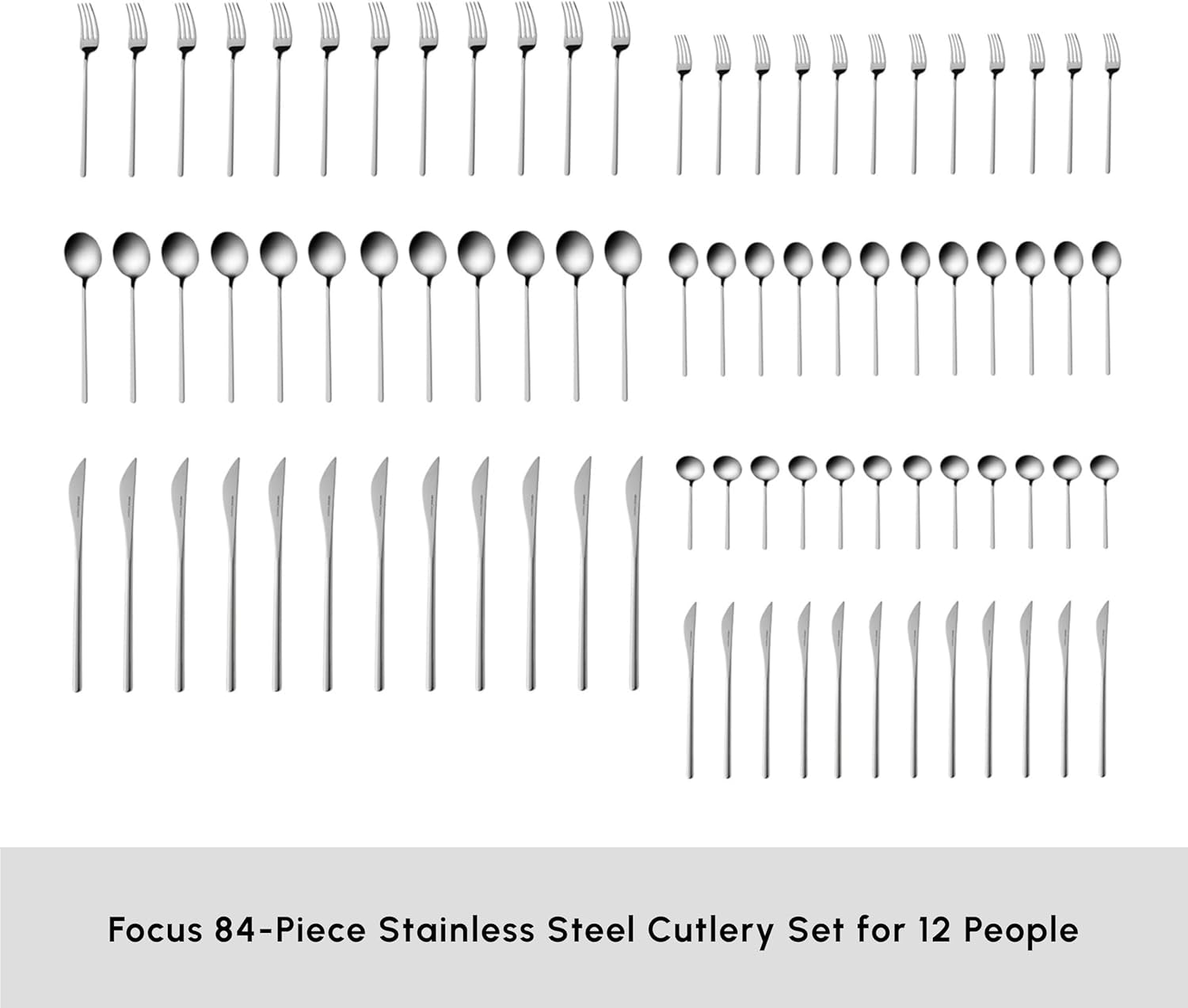 Karaca Focus Elegance, set posate 84 pezzi, 12 persone Kitchen Naty Shop
