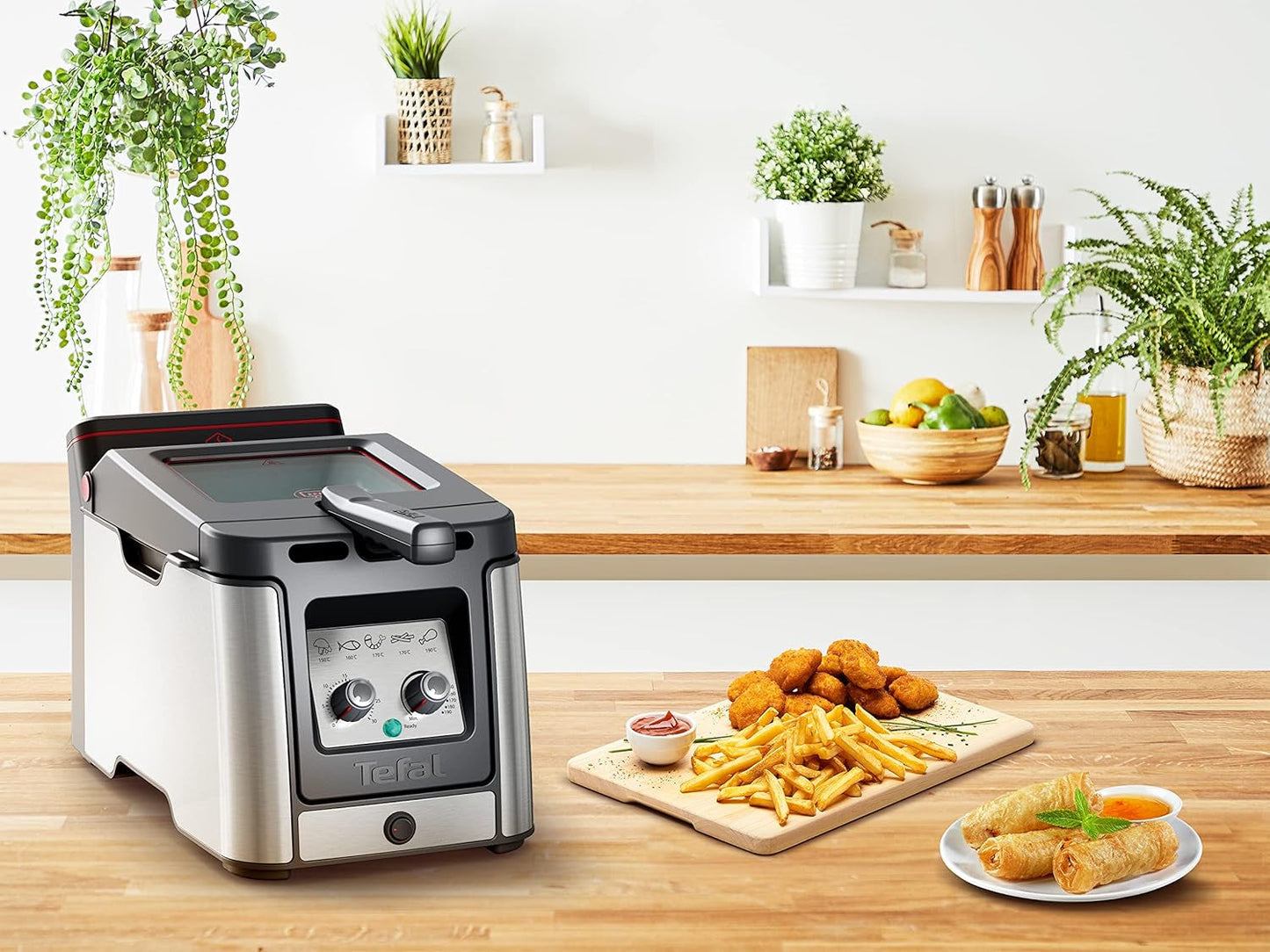 Friggitrice Tefal FR600D Clear Duo, frigge con meno fumo e odori, capacità 1,2 kg, termostato, timer, ampia finestra di visualizzazione senza nebbia Elettrodomestici Naty Shop