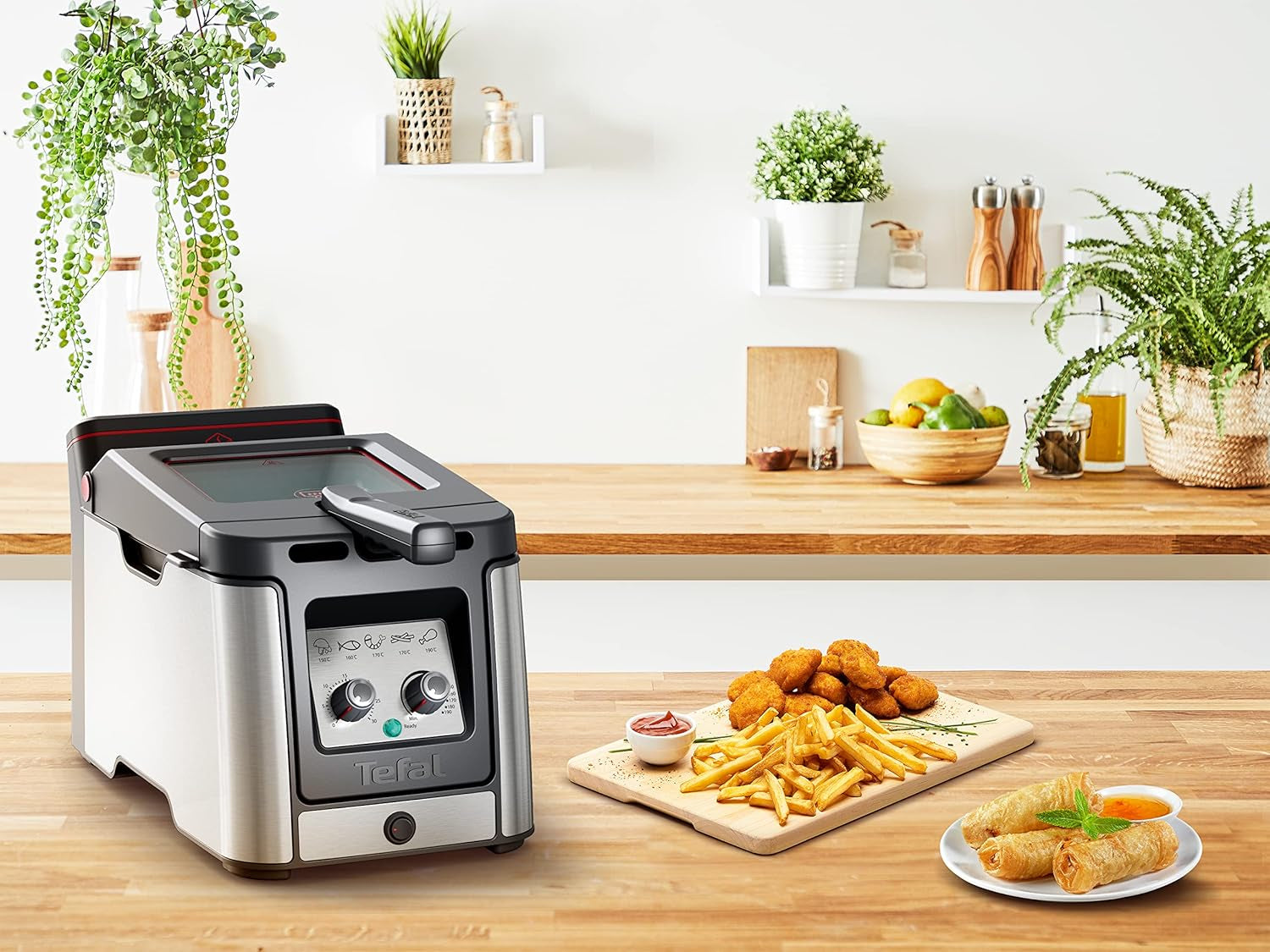 Friggitrice Tefal FR600D Clear Duo, frigge con meno fumo e odori, capacità 1,2 kg, termostato, timer, ampia finestra di visualizzazione senza nebbia Elettrodomestici Naty Shop