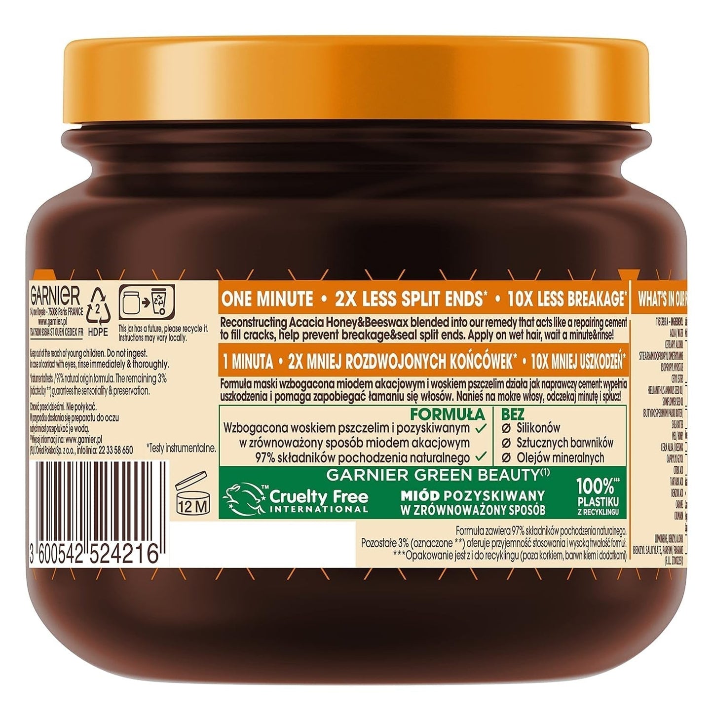 Maschera per capelli Garnier Botanic Therapy Honey Treasures 340ml Maschera per capelli Naty Shop