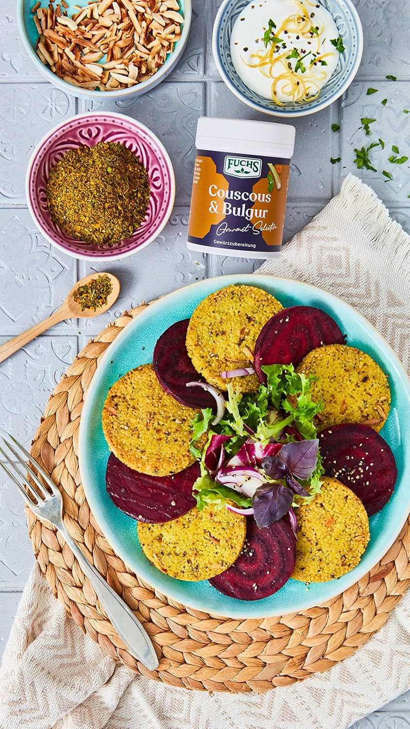 Fuchs Spices Gourmet Selection Medio Oriente/Africa - Miscela di spezie per couscous e bulgur Miscela di spezie ricaricabile per condire piatti vegani a base di bulgur 55g