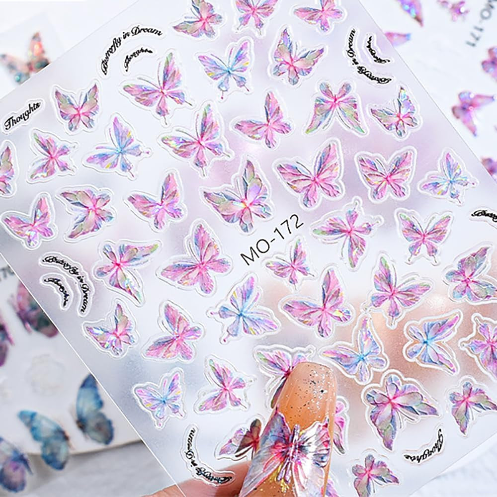 Adesivi per unghie farfalla in rilievo 5D farfalle autoadesive adesivi per decorazione unghie adesivi per nail art aurora farfalla accessori per unghie design adesivi per unghie farfalla adesivi per nail art