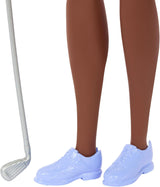 Barbie Bruna Giocatrice di Golf con Abito Polo Rosa Staccabile, Uniforme da Golf, Include Berretto e Accessori per Mazza da Golf, JCR69