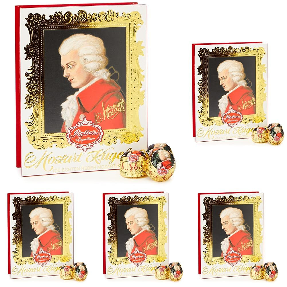 Mozart Barocco - Autentiche palline di torrone di marzapane al cioccolato fondente Mozart 12 pezzi 1 x 240 g (confezione da 5)