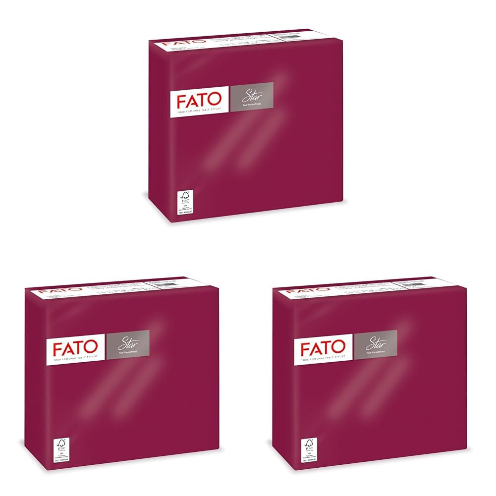 - Carta velina usa e getta Morbidezza e morbidezza, confezione da 40, 38X38, formato 4 pieghe, 2 veli, colore bordeaux, carta di pura cellulosa al 100% certificata FSC (confezione da 3)