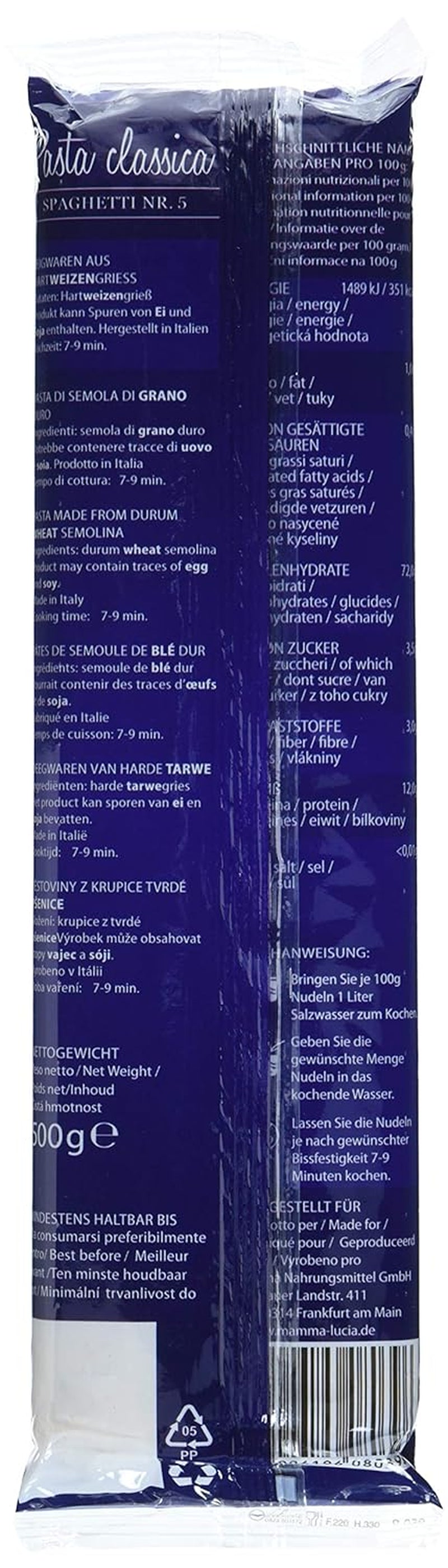 Pasta Spaghetti N. 5, conf. da 20 (20 x 500g)