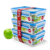 Emsa 508558 Contenitori per alimenti Clip & Close | Set da 3 pezzi | 3 x 1 litro | da -40 a +100 gradi | plastica | Sigillato al 100% | sigillo speciale per la freschezza Scatole per la conservazione degli alimenti Naty Shop Titolo predefinito