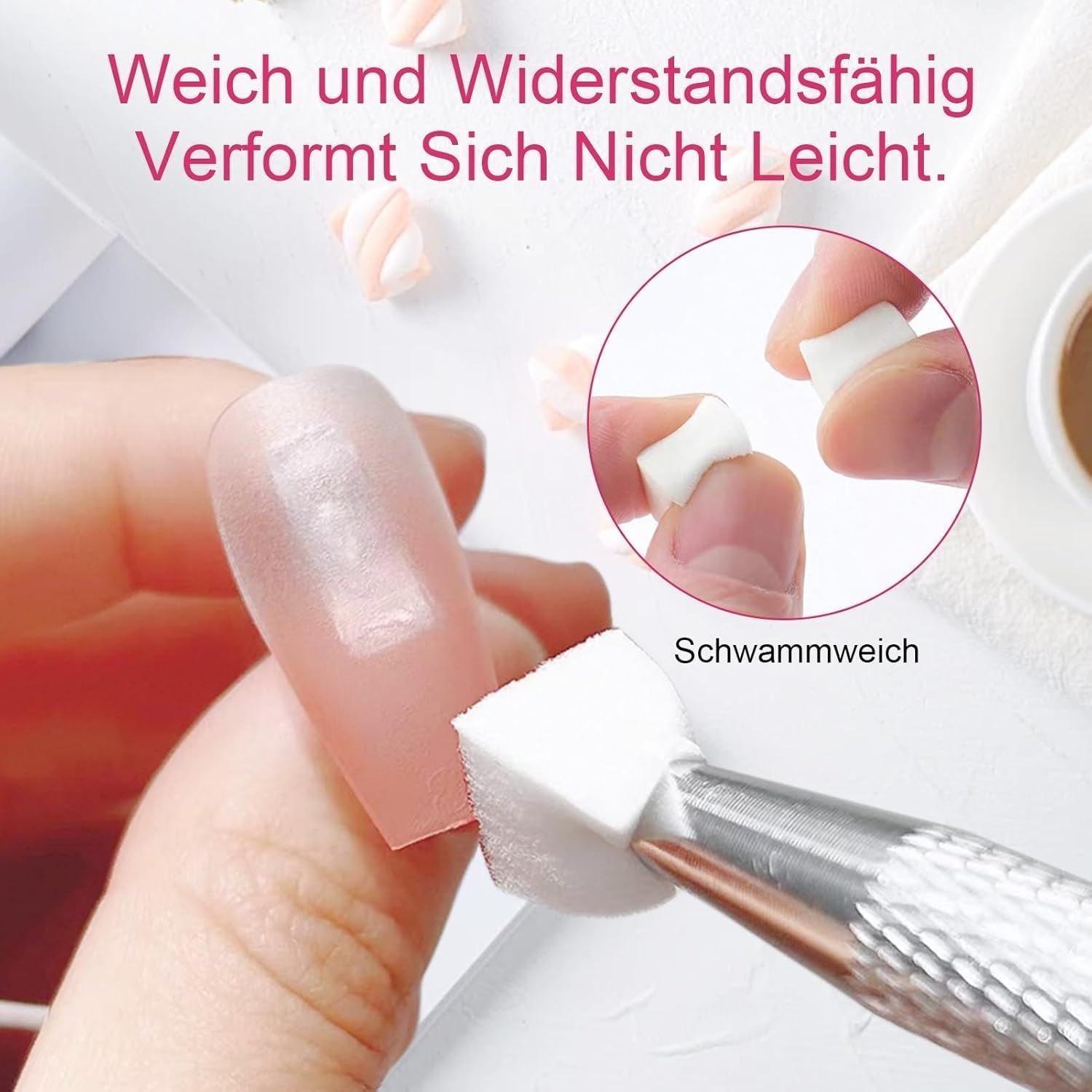 100 Stk Nail Art Schwamm con metallo, decorazioni per unghie, Baby Boomer, opera di rendering con blocchi di greifer, manicure gradiente Nail Art Schwamm, per set di pin, Nägel, decorazioni per unghie design