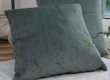 Cuscino decorativo con scatola per tende LxP 45X45 cm Jacquard verde "Greta" con design a spina di pesce Facile da pulire Chiusura con cerniera Imbottitura morbida 320 G - Varietà di colori, 2023510 Cuscini da viaggio Naty Shop Saluti