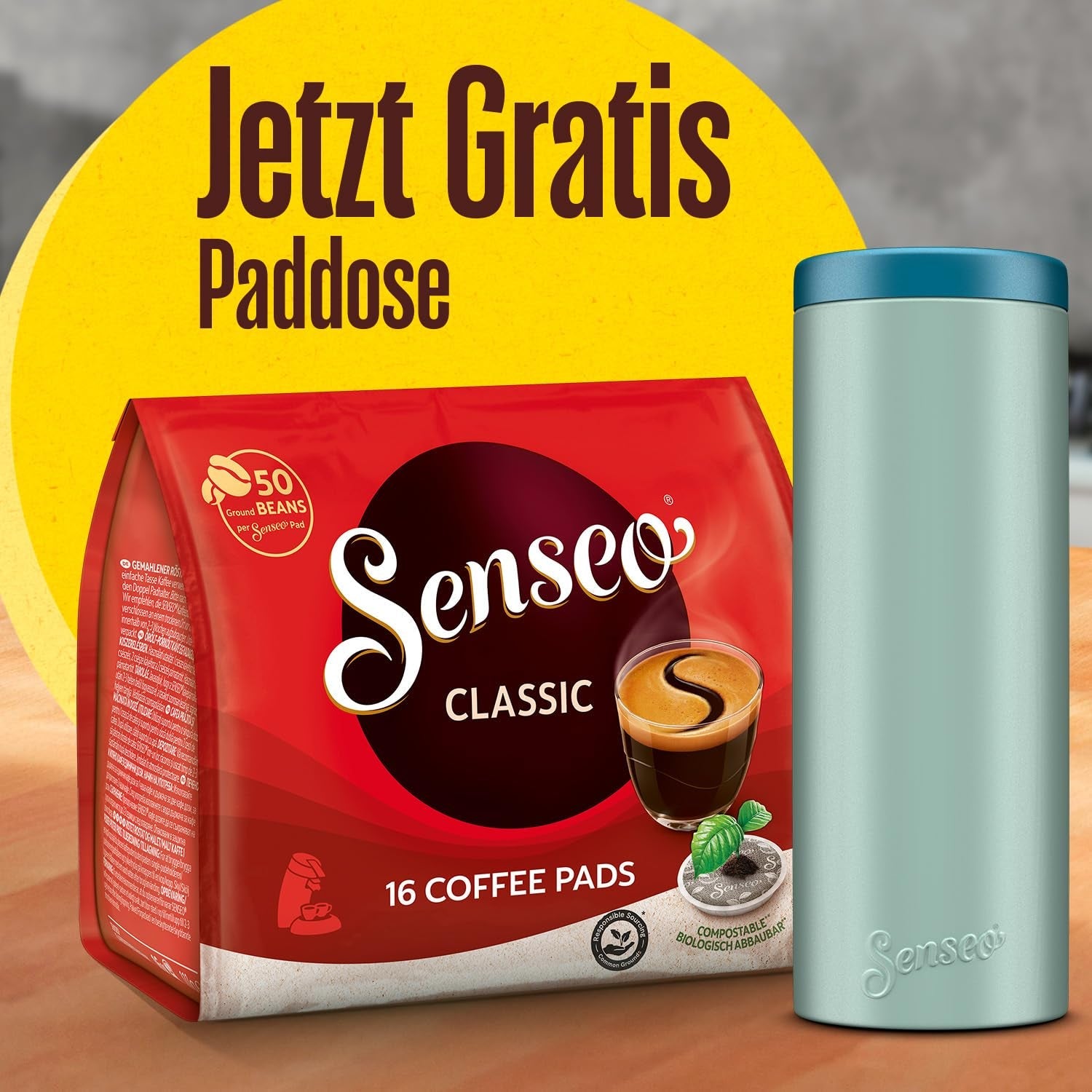 Classic Pads, 10 x 16 Getränke, 160 cialde Kaffee, inclusa Pad Dose