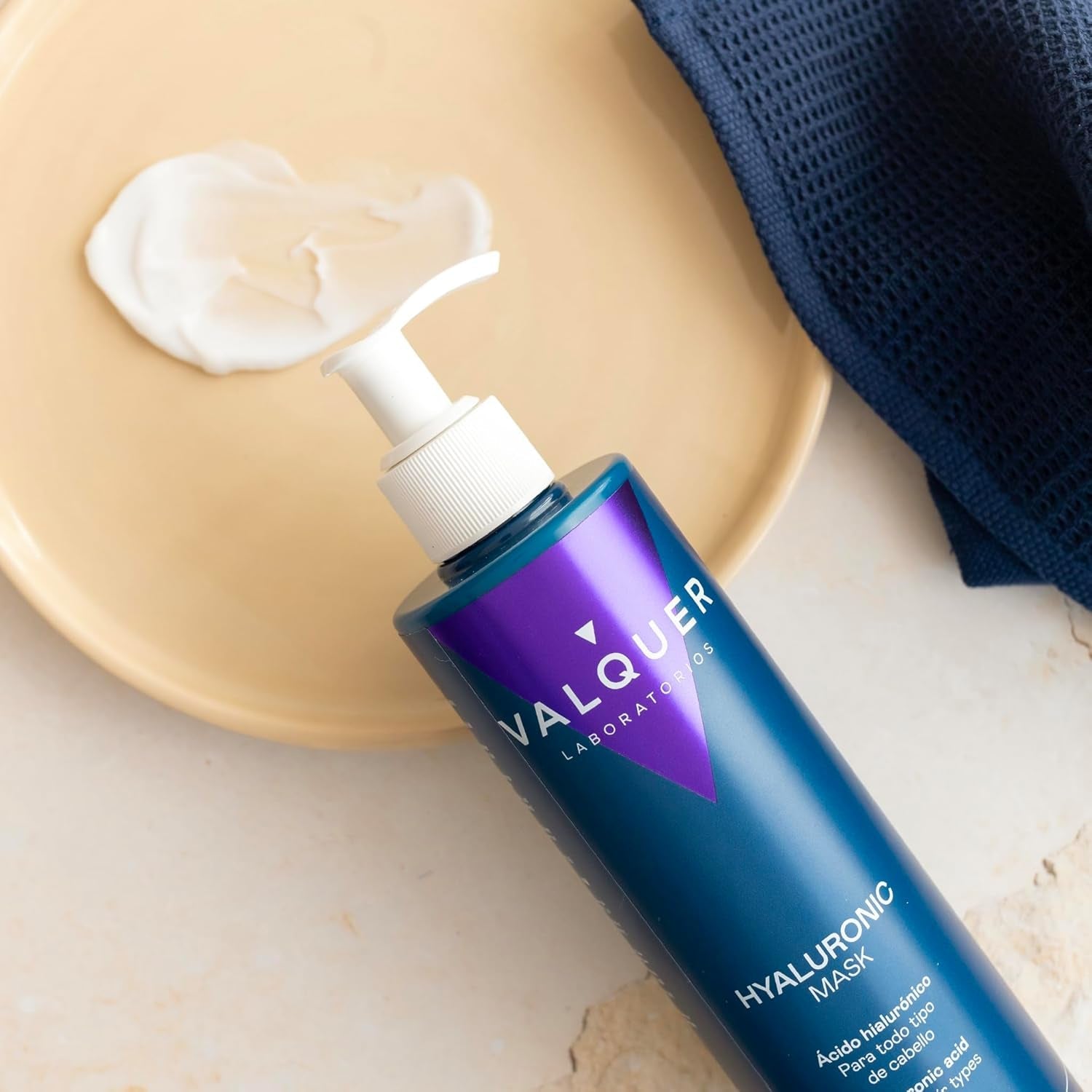 Valquer Hyaluronic Hair Treatment - Maschera idratante per capelli al profumo di lavanda - Senza solfati e siliconi - Maschera per capelli 975 ml Naty Shop