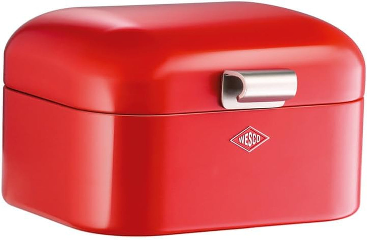 Wesco Mini Grandy Portapane in Rosa, Lamiera di Acciaio Verniciata a Polvere, Fori di Ventilazione e Maniglia Robusta Scatole per Conservazione degli Alimenti Naty Shop Rosso