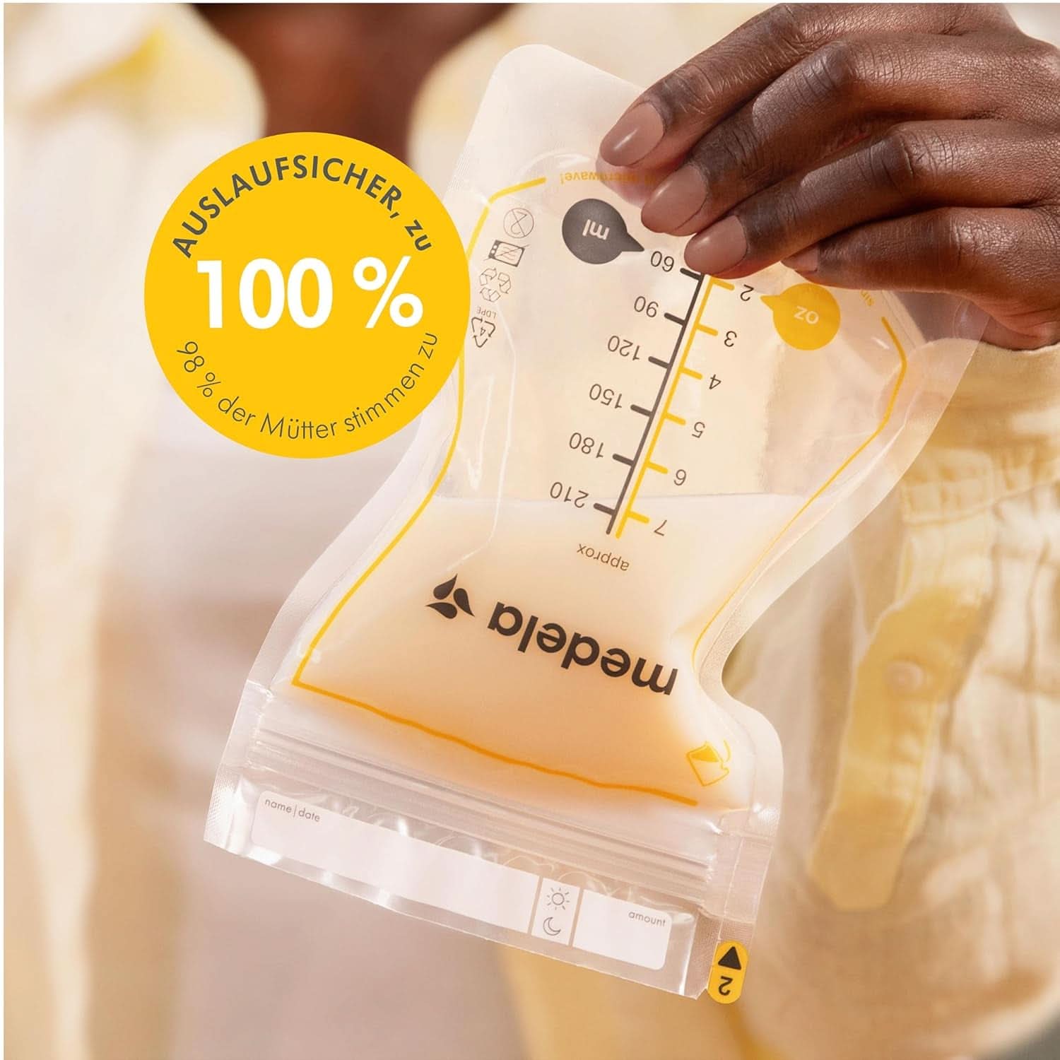 Medela Easy Pour Muttermilchbeutel Zum Einfachen Ausgießen, 100 Stück, 210 Ml, Auslaufsichere Einweg-Muttermilchbeutel Mit Überlaufschutz, Stillhelfer Accessori Alimenti per neonati e Allattamento Naty Shop