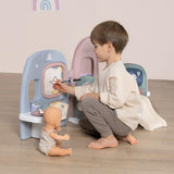 Smoby - Baby care Cameretta per bambole - Centro giochi per bambole Cameretta + Asilo Vita quotidiana - Area di gioco pieghevole con rotazione di 360° - 6 accessori - Realizzato con materiale riciclato al 90% in Francia, da 3 anni
