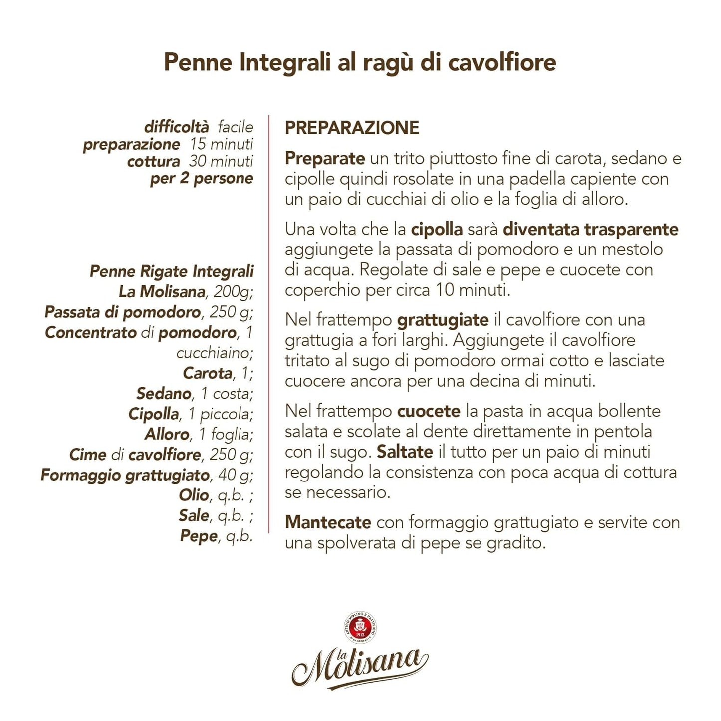 N°20 Penne Régate Integrale Patè 500 g - Lotto di 6