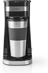 Espressore NEDIS - Caffè filtrato - 0,4 l - 1 tazza - Timer - Nero / Argento
