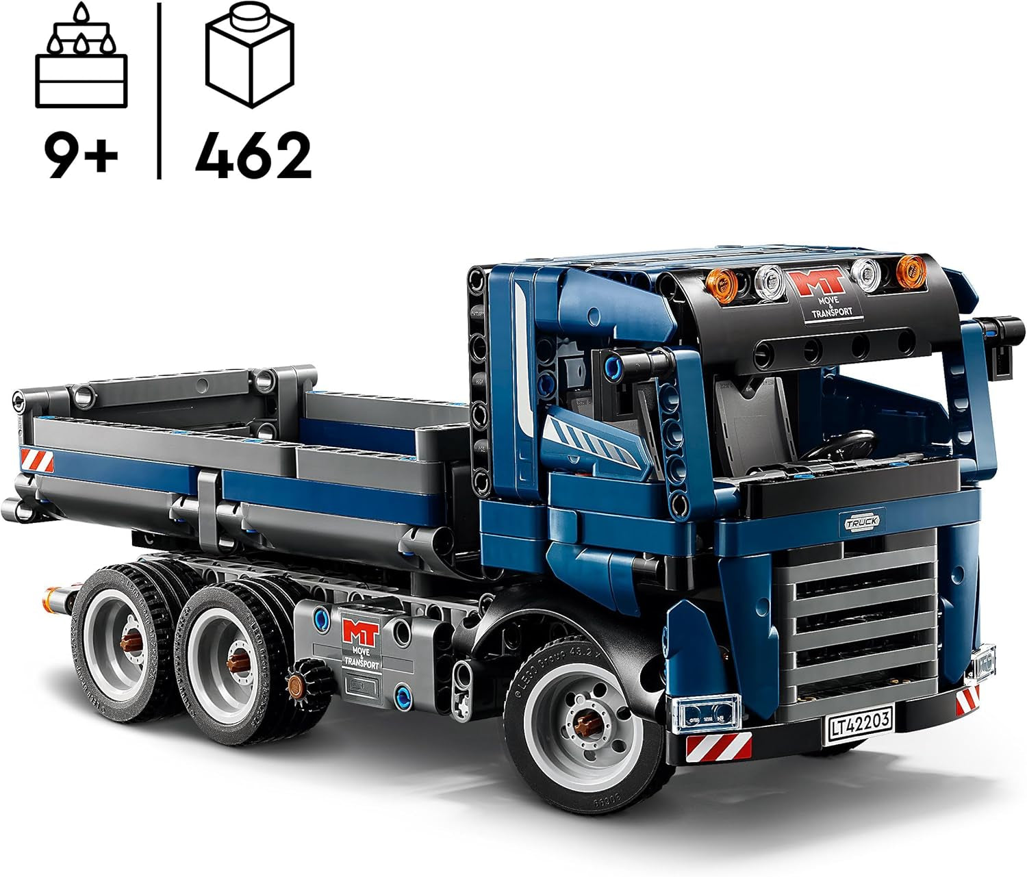 Giocattolo LEGO Technic Autocarro con cassone ribaltabile con volante e autocarro con cassone ribaltabile mobile - veicolo da costruzione blu - idea regalo per compleanni o vacanze - set di costruzione per ragazzi e ragazze a partire da 9 anni 42203 Set di costruzione Besuche den LEGO-Store