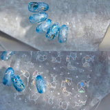 Adesivi per unghie glitter Onde d'acqua estive Nail art stellato Fantasia Onde di acqua di mare Disegni per unghie Adesivi per unghie Onde di acqua di mare Accessori per unghie Nail art