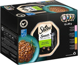 Confezione multipla di vassoi Sheba Sauce Collection, varietà fine MSC, 4x12x85g