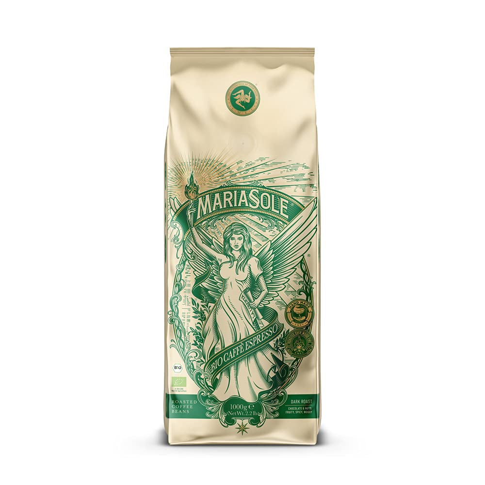 Caffè Espresso Biologico, Bustine da 250g - Tostato Tradizionale su Fuoco a Legna, Artigianale - Caffè in Grani Bio Premium per Macchine Espresso Automatiche e Portafiltro