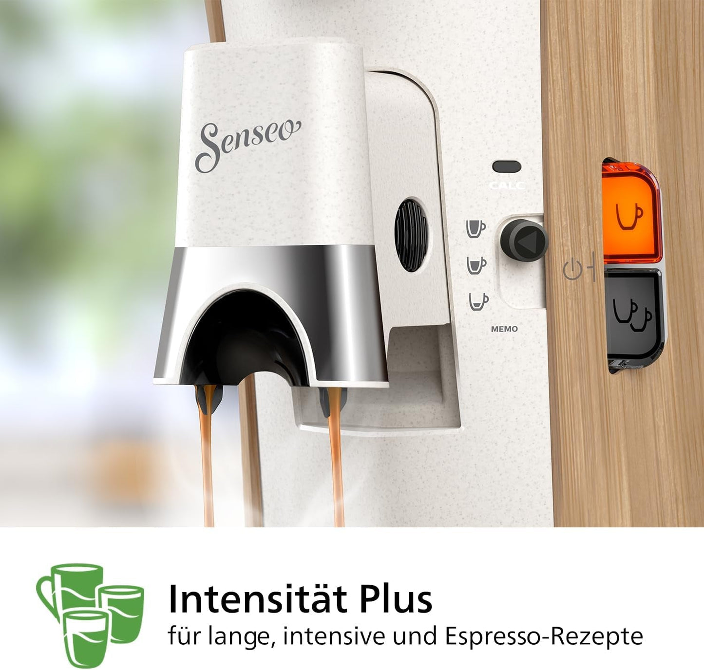 Macchina per caffè espresso con capsule PHILIPS Senseo Select - Intensity Plus, con funzione Memo per 3 specialità di caffè, Crema Plus, prodotto ecologico, alta qualità, bianco seta (CSA240/05)