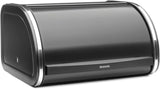 Brabantia portapane per rotoli - Contenitore compatto da banco per pane, bagel e panini con coperchio piatto, acciaio resistente - misura media - nero opaco Contenitori per alimenti Naty Shop