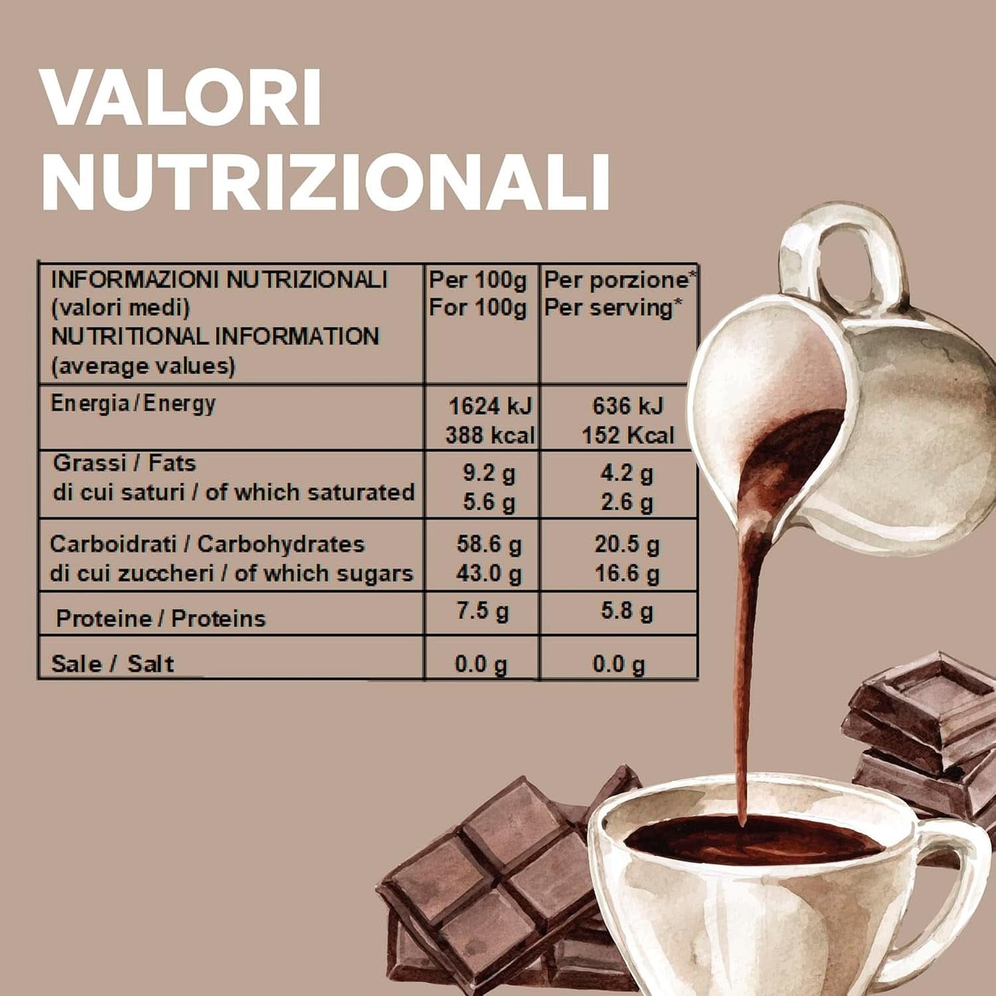 Cioccolata calda Cortina CROSTATA AL CIOCCOLATO AMARO, 15 buste X 30 grammi Cacao e Cioccolata Calda Naty Shop