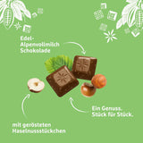 Schogetten Premium Cioccolato al latte alpino con nocciole, tavoletta di cioccolato da 100 g, porzionato individualmente. Una delizia. Pezzo per pezzo.