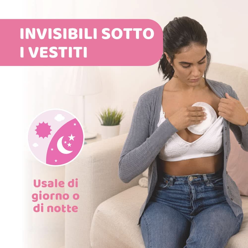 Coppette assorbilatte Chicco Acterielle Natural Feeling, 30 pezzi Accessori Alimentazione e Allattamento Bebe Naty Shop