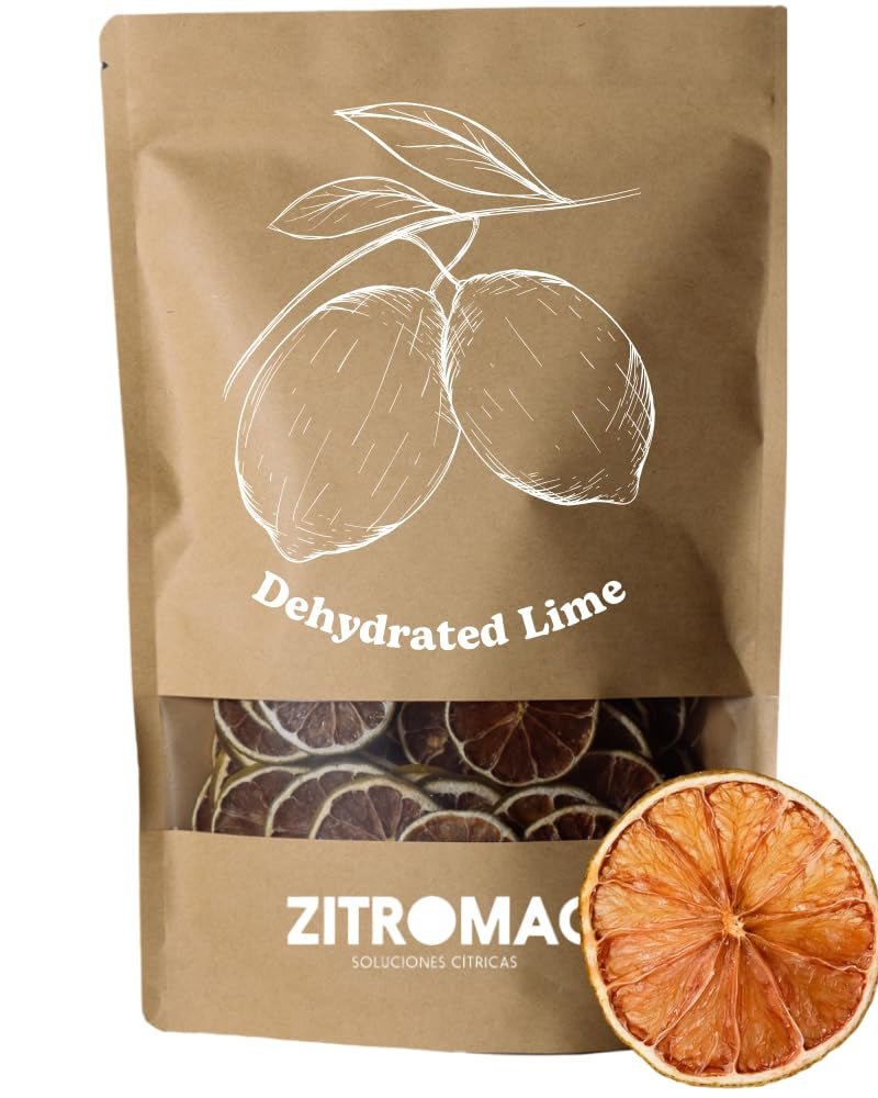 200gr Lime essiccato per cocktail|frutta secca per cocktail senza zucchero, decorazioni, dolci, Natale, bevande, tè|100% naturale Fette di lime essiccate per gin, cocktail serali Prodotti disidratati Naty Shop Limes 100Gr