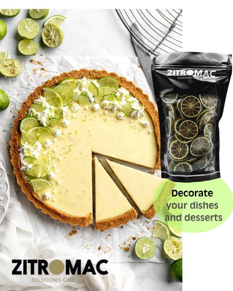 200gr Lime essiccato per cocktail|frutta secca per cocktail senza zucchero, decorazioni, dolci, Natale, bevande, tè|100% naturale Fette di lime essiccate per gin, cocktail serali Prodotti disidratati Naty Shop