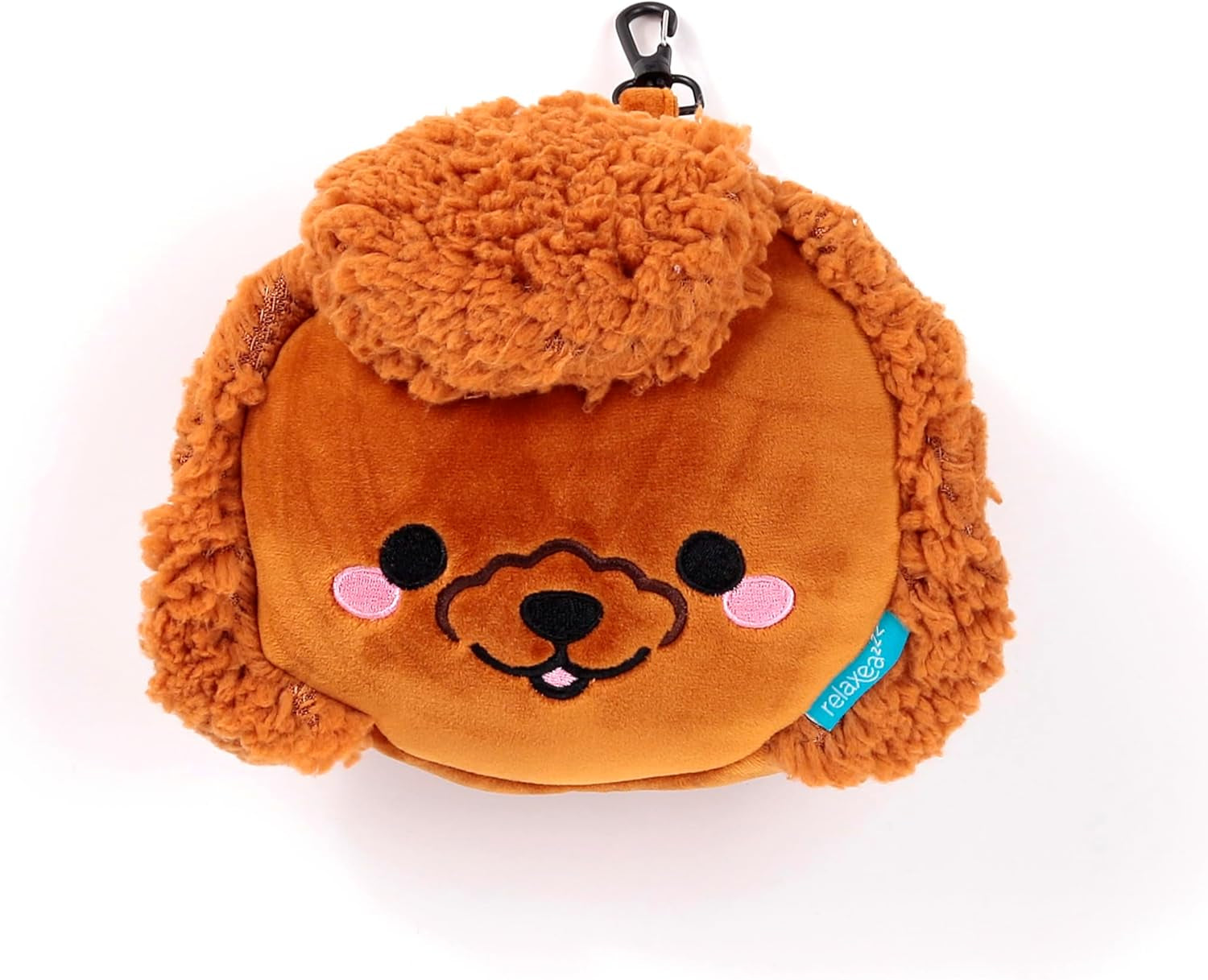 Cuscino da viaggio Puckator con maschera per gli occhi Relaxeazzz - Gigi il barboncino - simpatici animali Cuscini da viaggio Naty Shop
