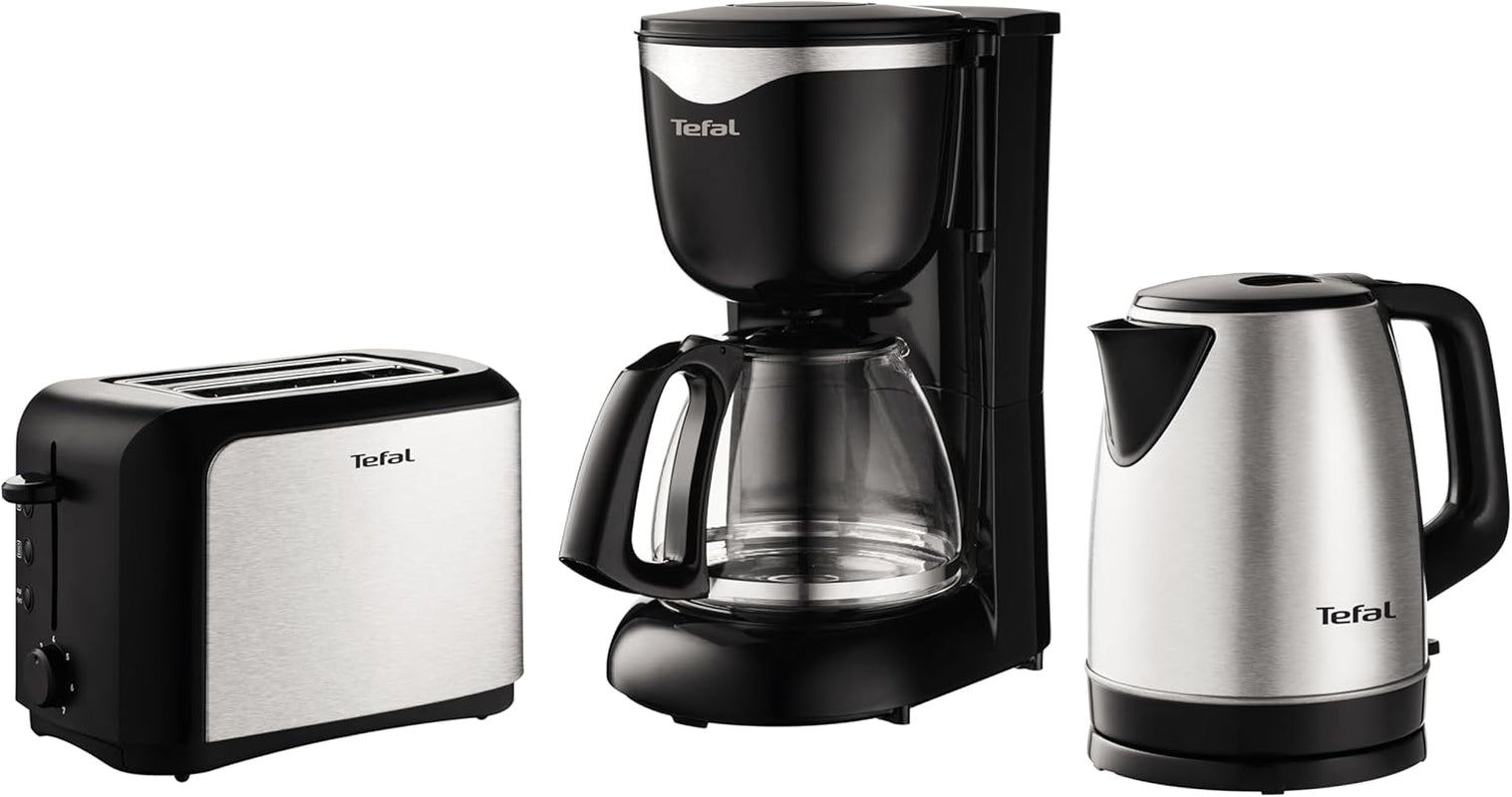 Tefal CM3408 Mini caffettiera in vetro (600 W, 6 tazze) nero/acciaio inossidabile, CM340811